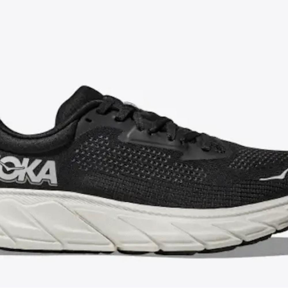 Hoka Black and White Athletic Sneakers